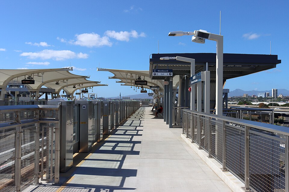 Platform for Track 1 at Kahauiki Station, looking West.