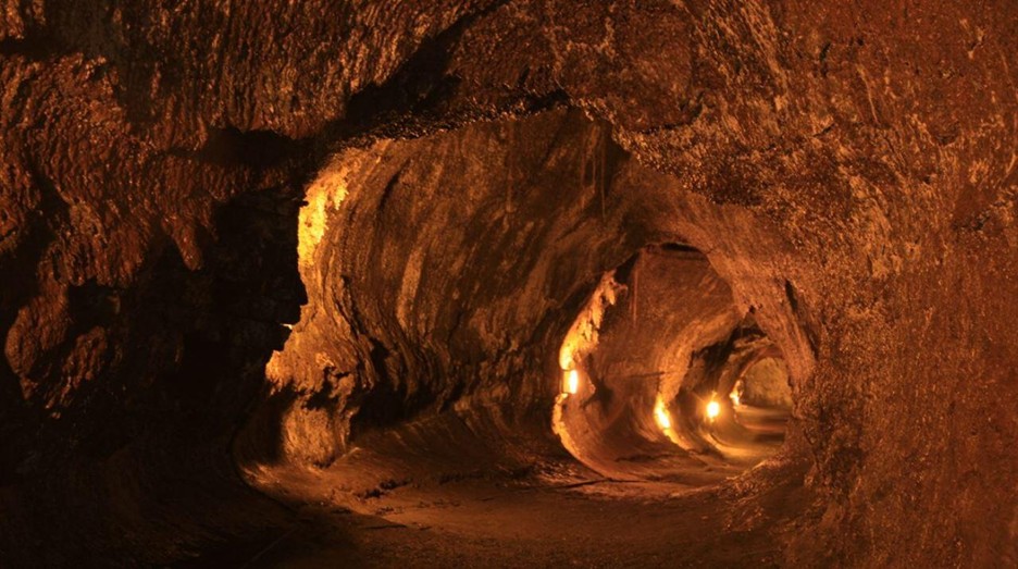 Nāhuku lava tube interior