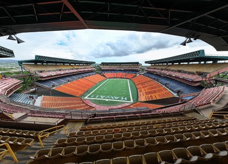 View from the upper deck inside Aloha Stadium